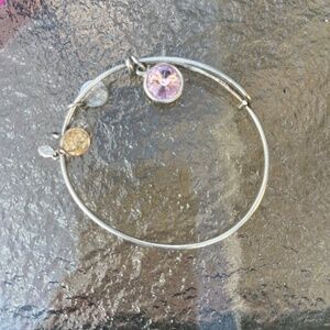 Pink birthstone Alex and ani bracelet